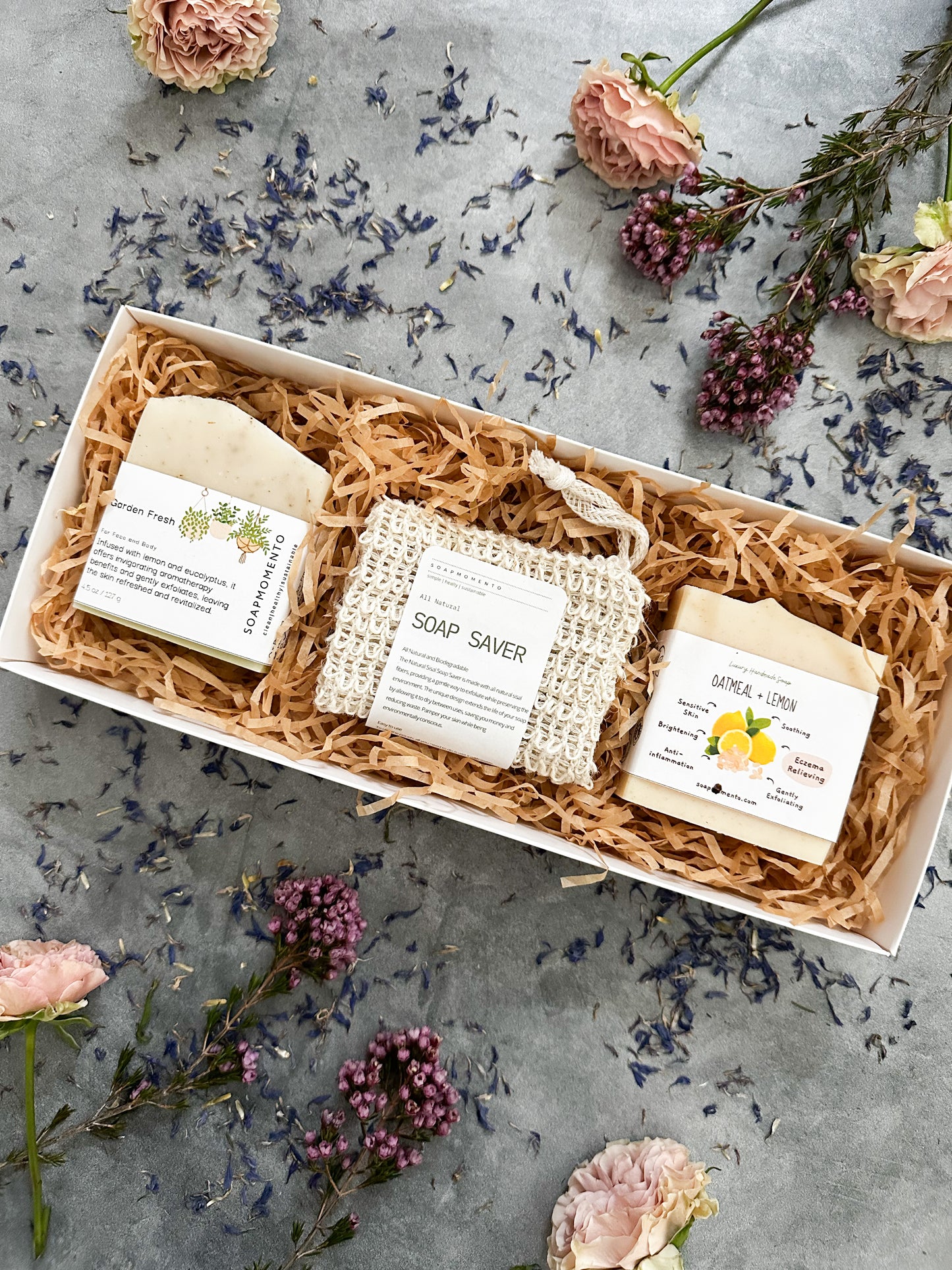 Gift Set -two soaps and Agave Body Scrubber