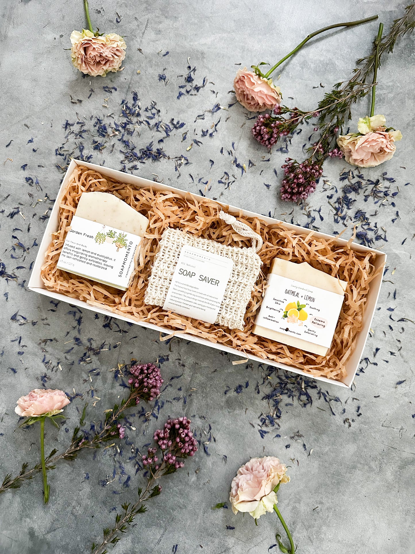 Gift Set -two soaps and Agave Body Scrubber