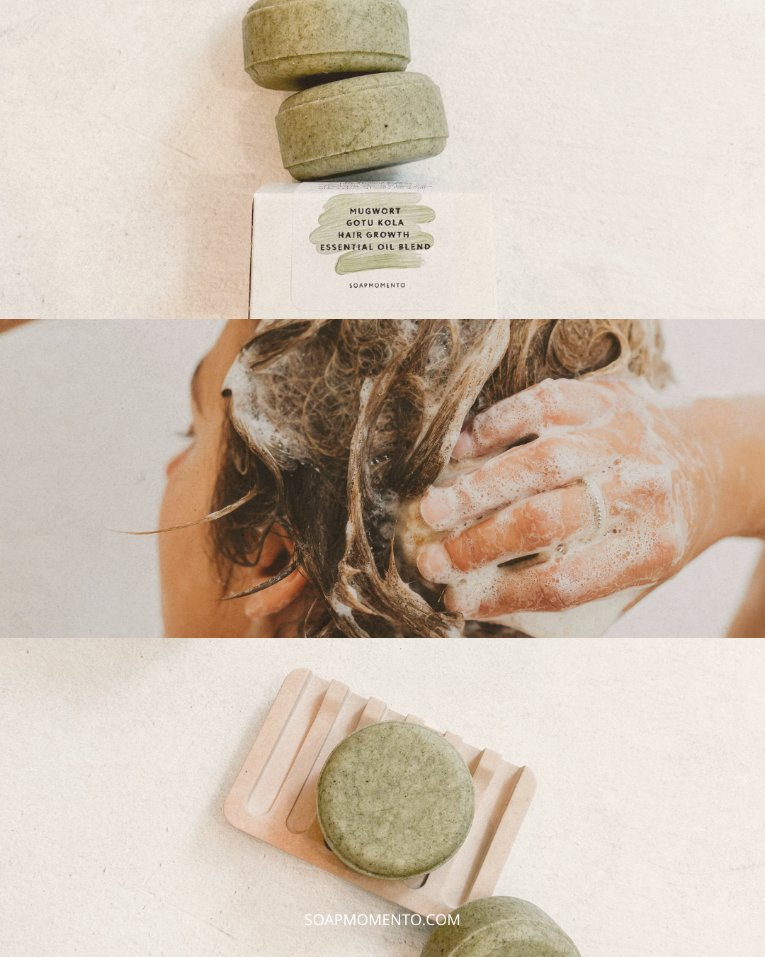 Rice protein Shampoo Bar-Mugwort+Gotu Kola