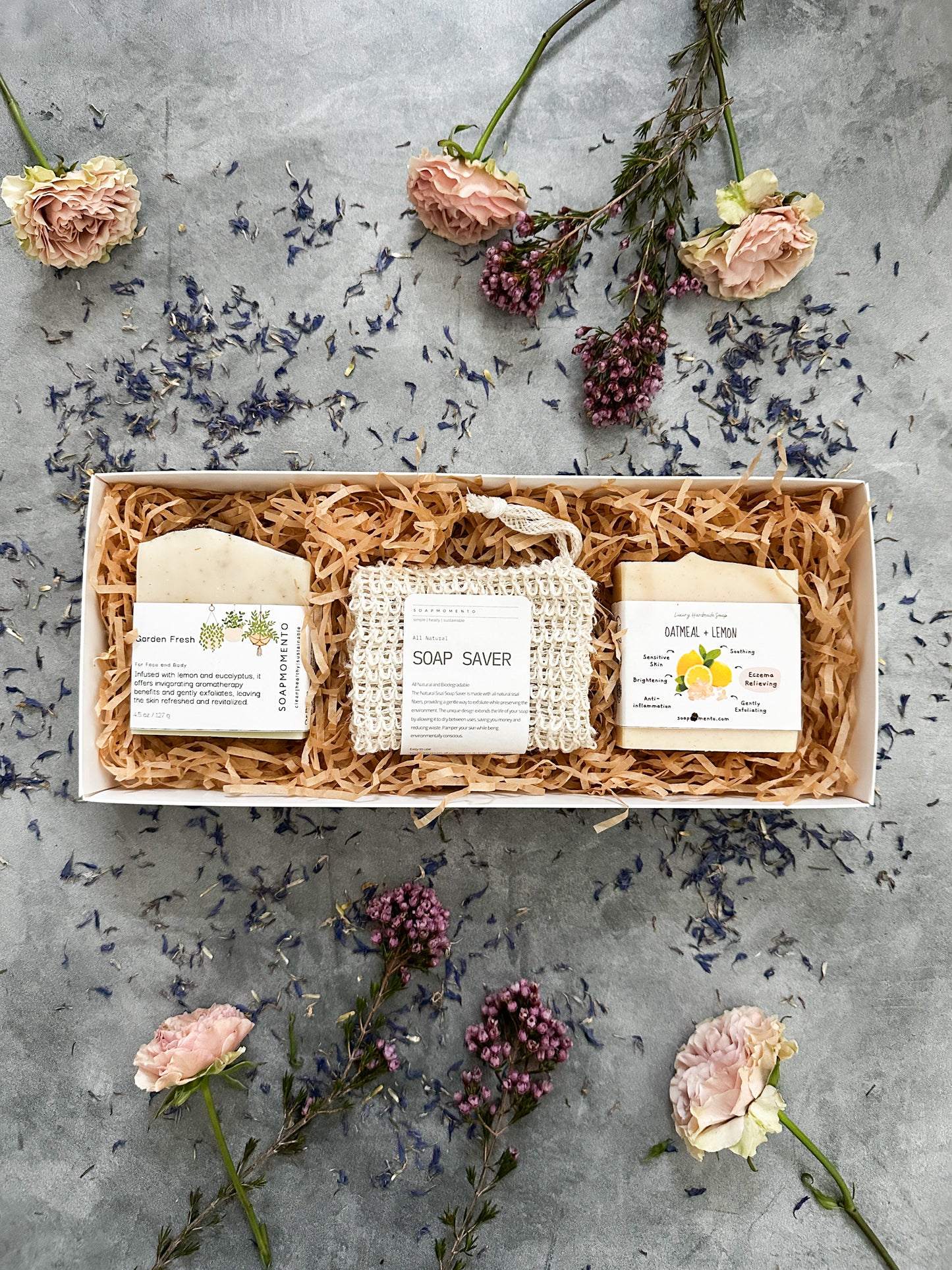 Gift Set -two soaps and Agave Body Scrubber