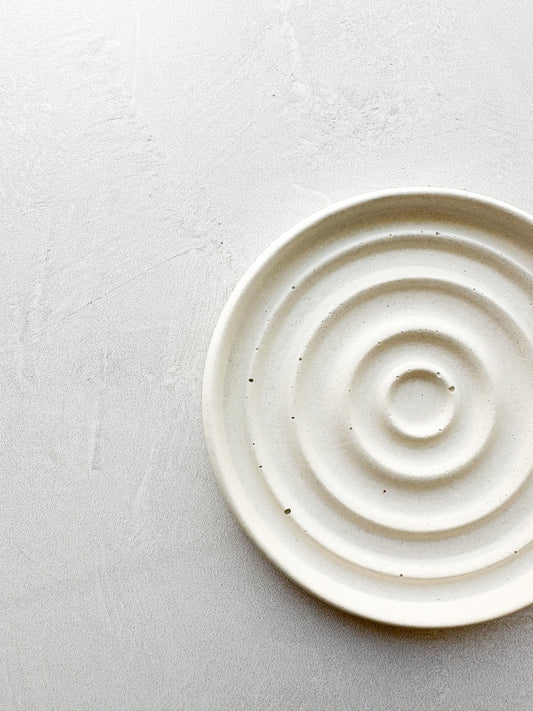 Concrete Soap Dish - Round Swirl