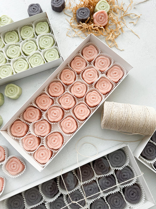 Mini Rose Soap Favors (Set of 20) - weddings, bridal shower, baby shower and more private events