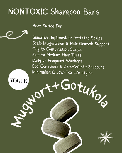 Rice protein Shampoo Bar-Mugwort+Gotu Kola