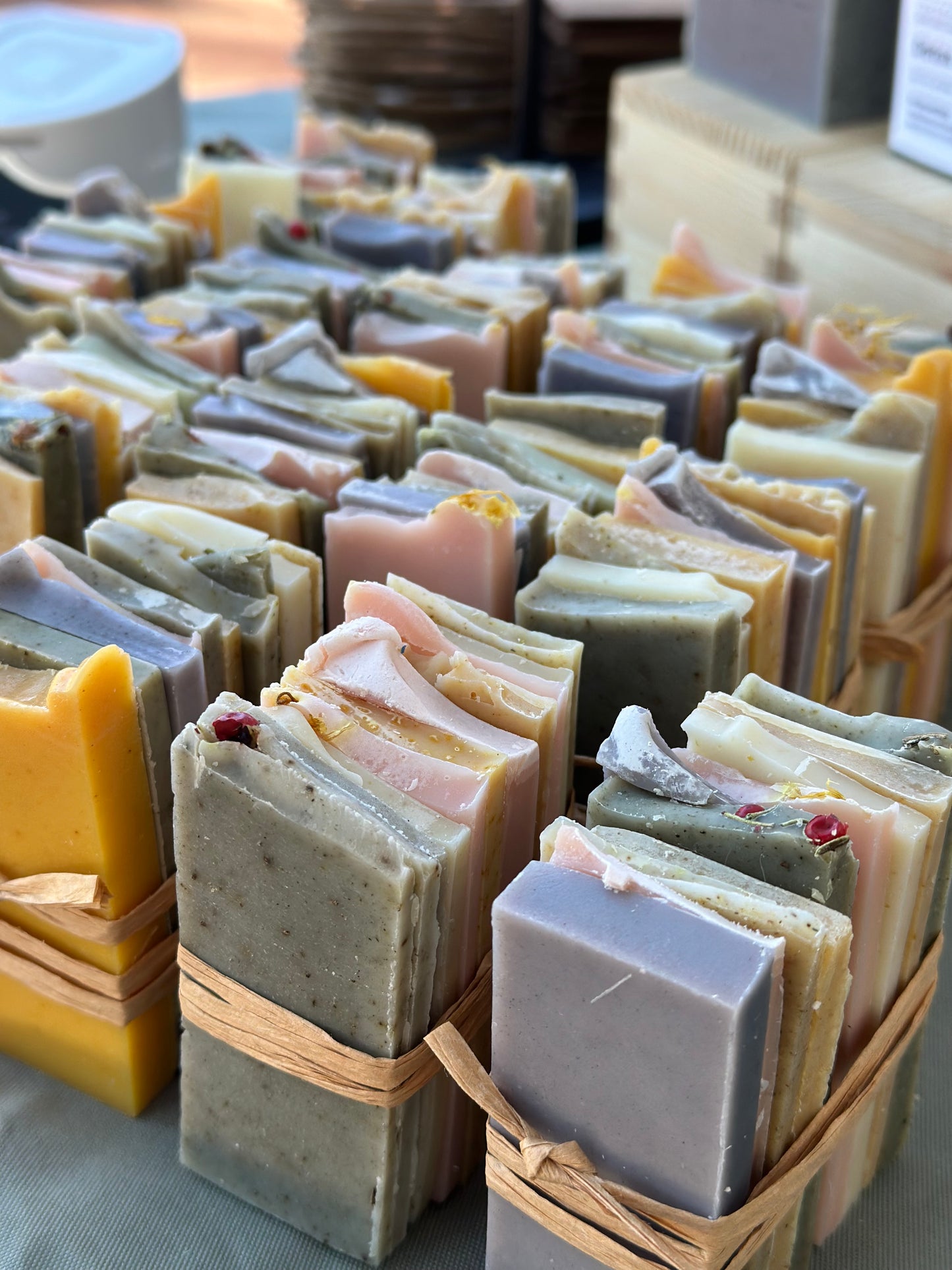 Soap Sample Slices (Set of 7 slices, assorted) - single uses, travel soaps, party favors, soap samples