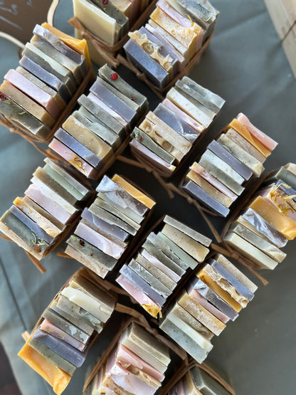 Soap Sample Slices (Set of 5 slices, assorted) - single uses, travel soaps, party favors, soap samples