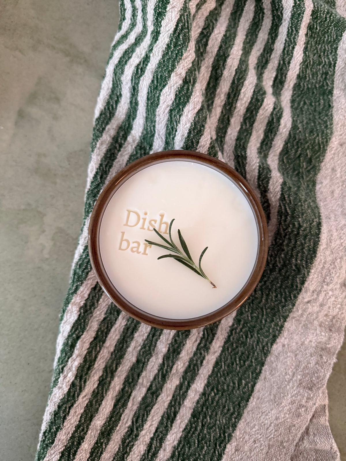 Non-toxic Solid Dish Soap in a Granite Gray Porcelain Bowl