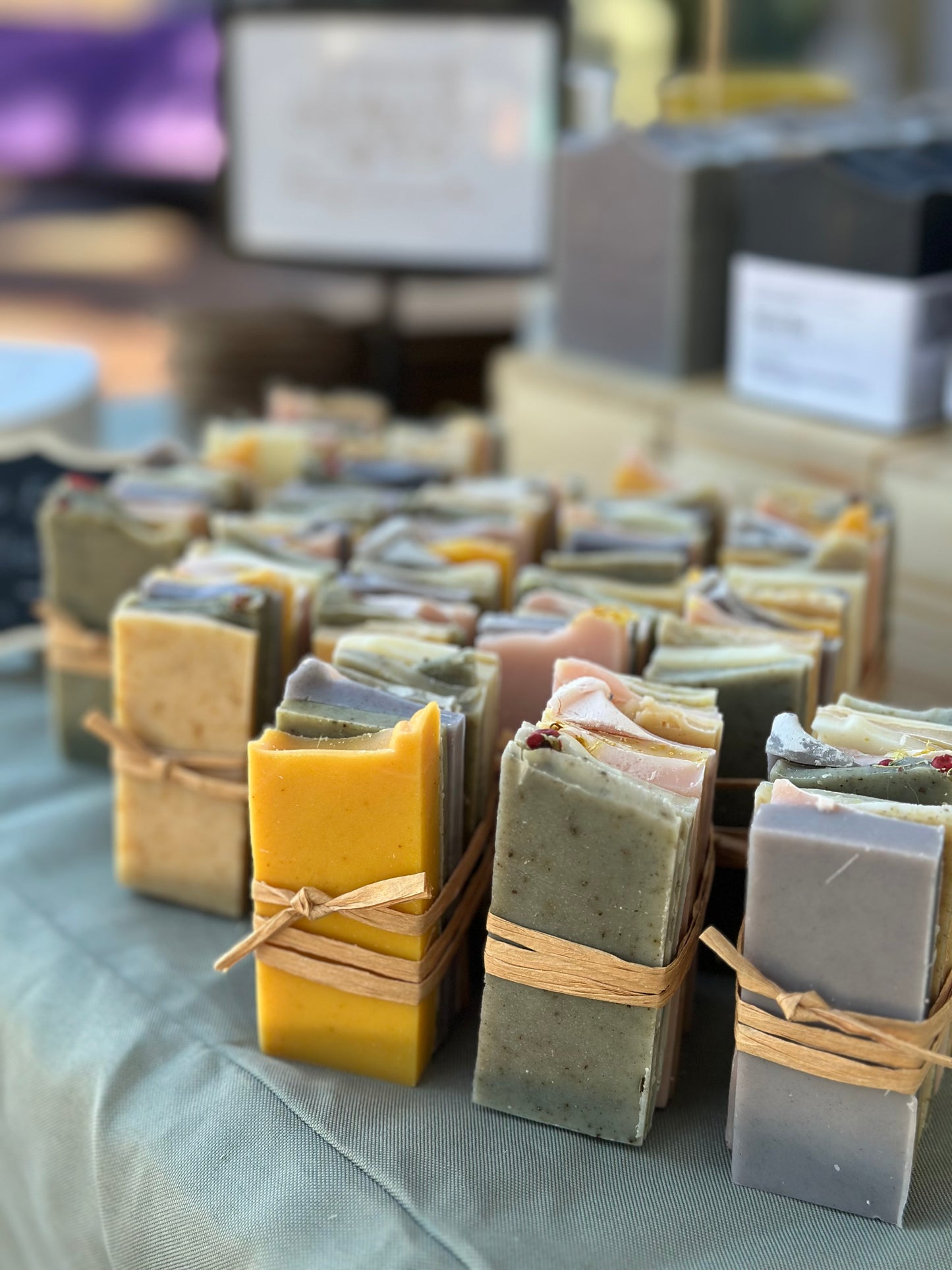 Soap Sample Slices (Set of 7 slices, assorted) - single uses, travel soaps, party favors, soap samples