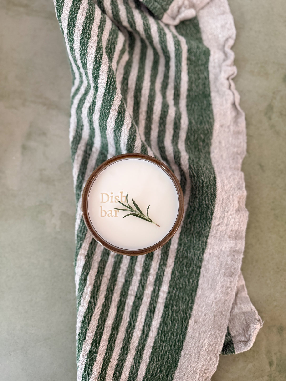 Non-toxic Solid Dish Soap in a Granite Gray Porcelain Bowl