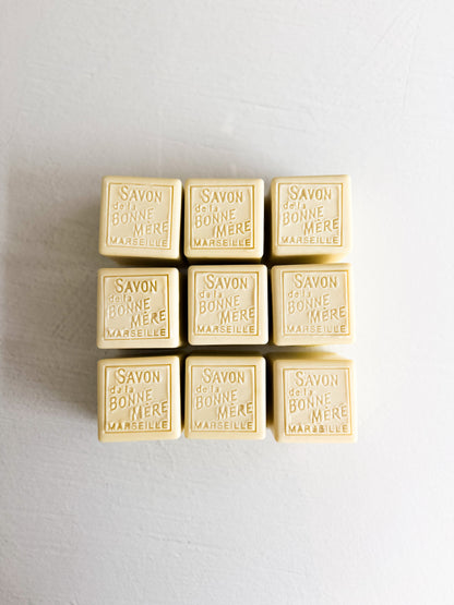 Traditional Marseille Bar
Unscented Extra Virgin Olive Oil & Sea Salt Soap
