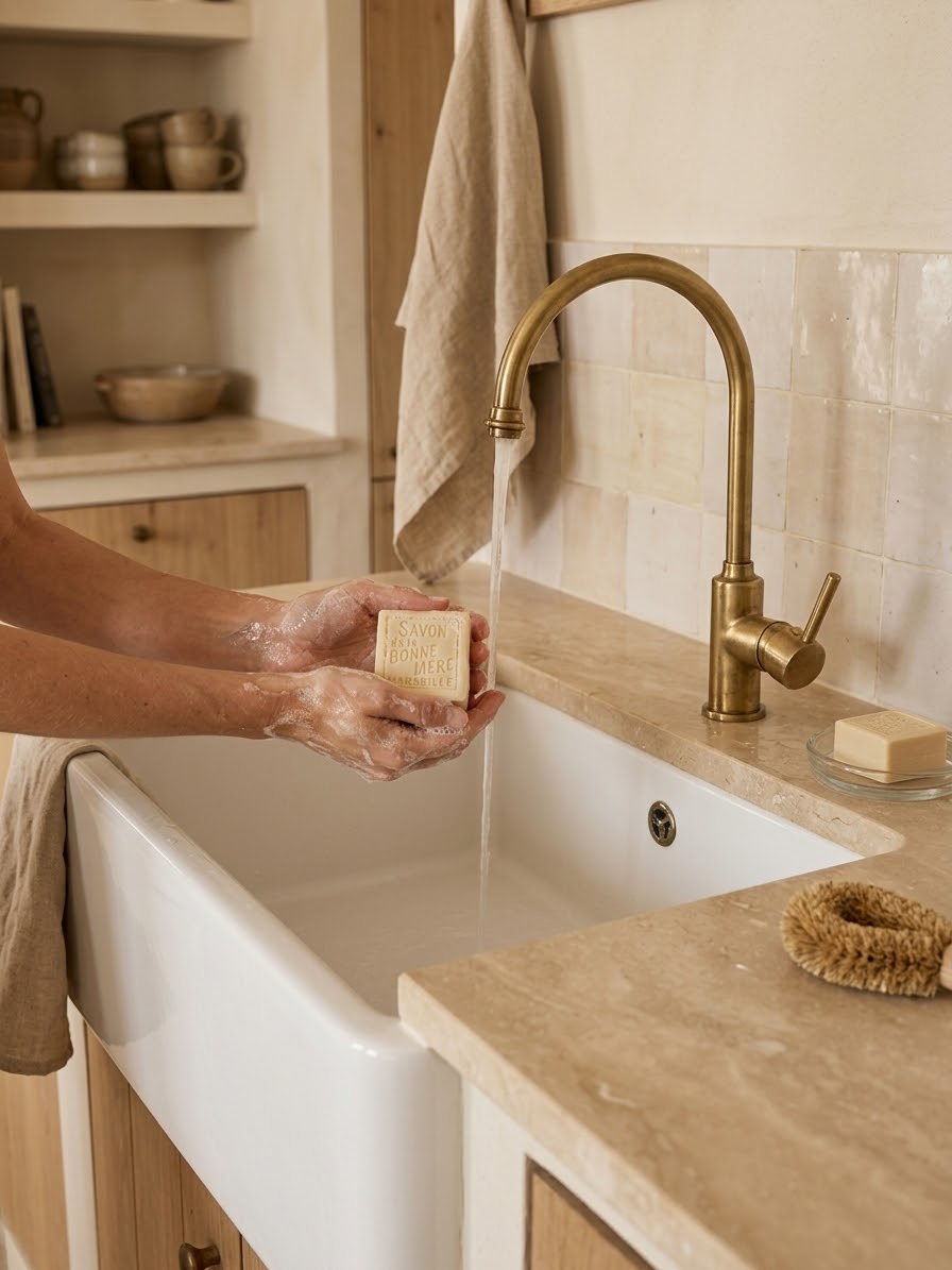Traditional Marseille Bar
Unscented Extra Virgin Olive Oil & Sea Salt Soap