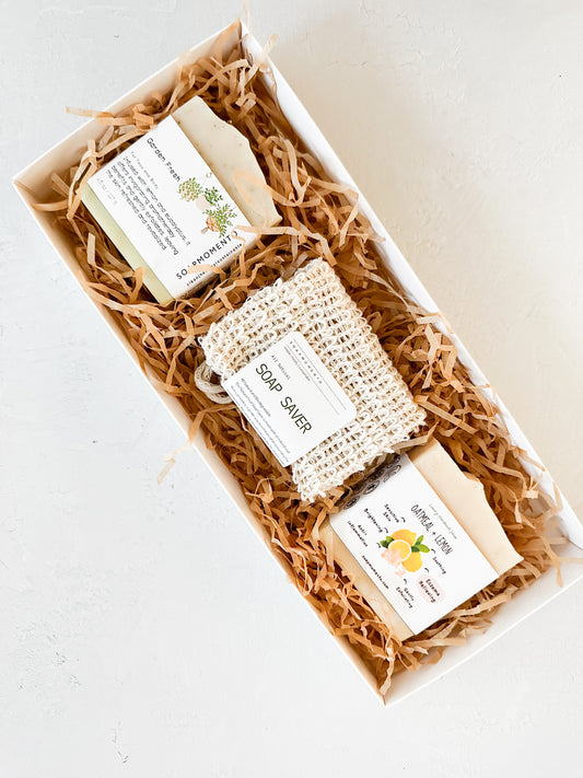 Gift Set -two soaps and Agave Body Scrubber