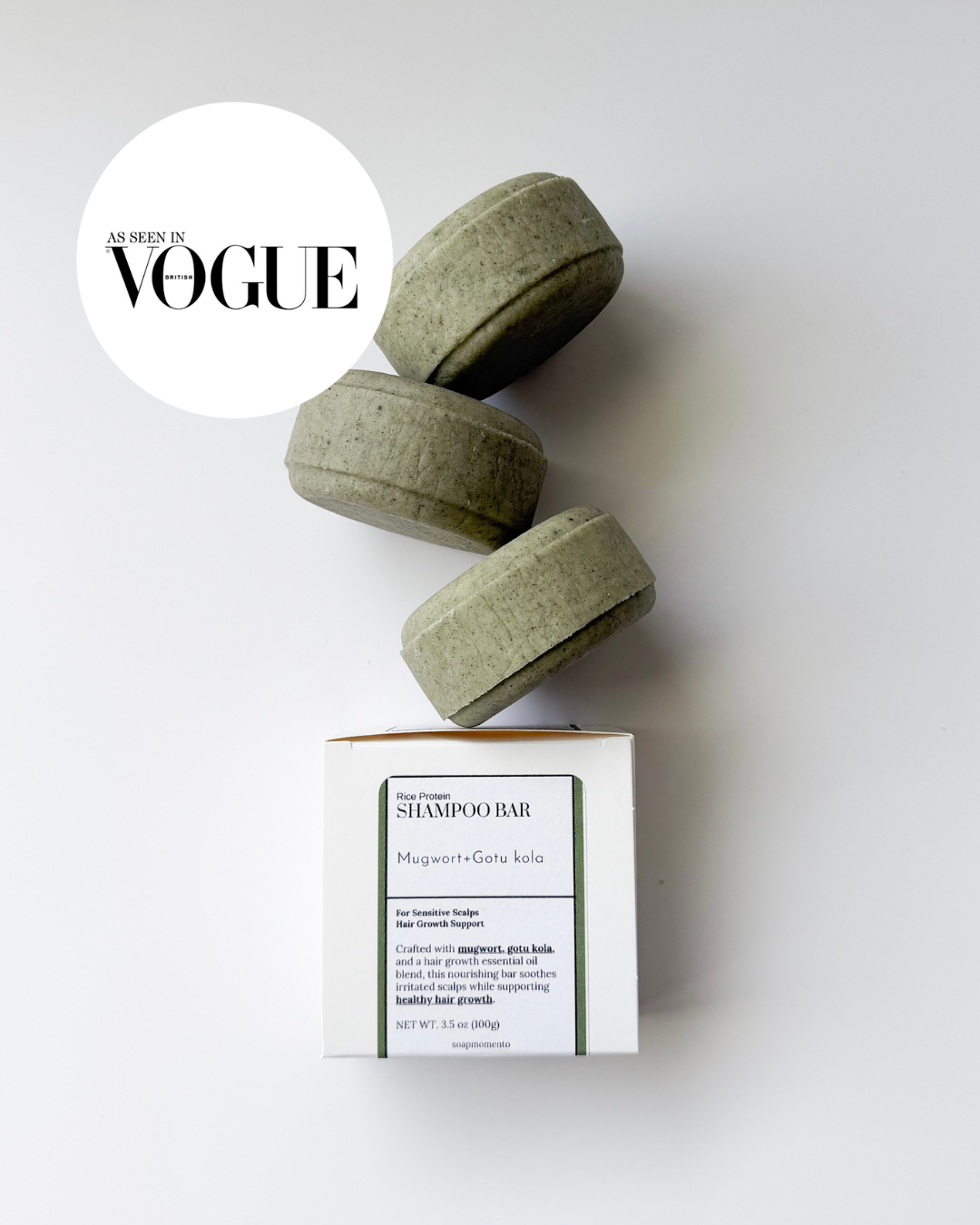 Rice protein Shampoo Bar-Mugwort+Gotu Kola