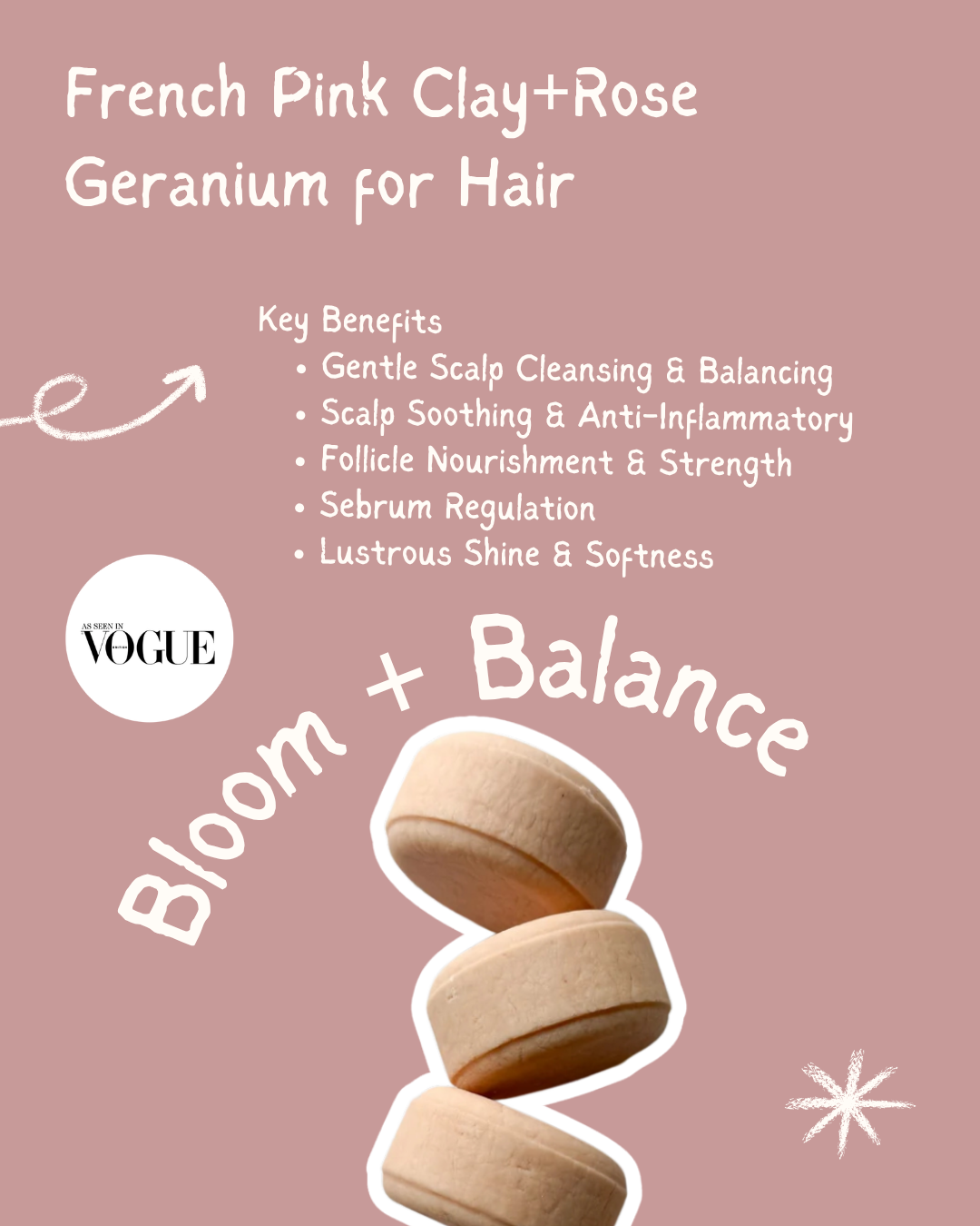 Bloom + Balance-Rice Protein Shampoo Bar