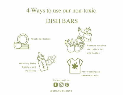 Non-toxic Solid Dish Soap in a Granite Gray Porcelain Bowl