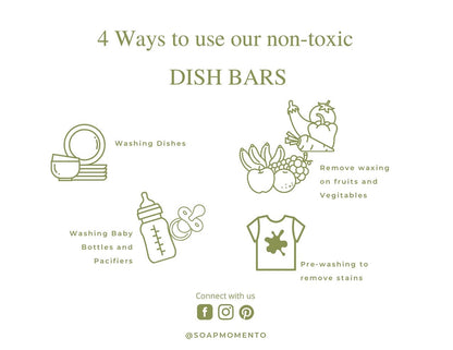 Non Toxic Dish Bar Set (Set of 4)-Rosemary